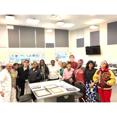 Garfield CLC students with guest speaker, RIcky Allen, from the Cleveland Clinic.